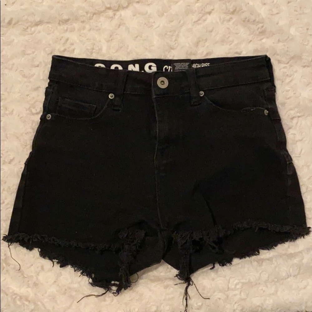 High rise black shorts